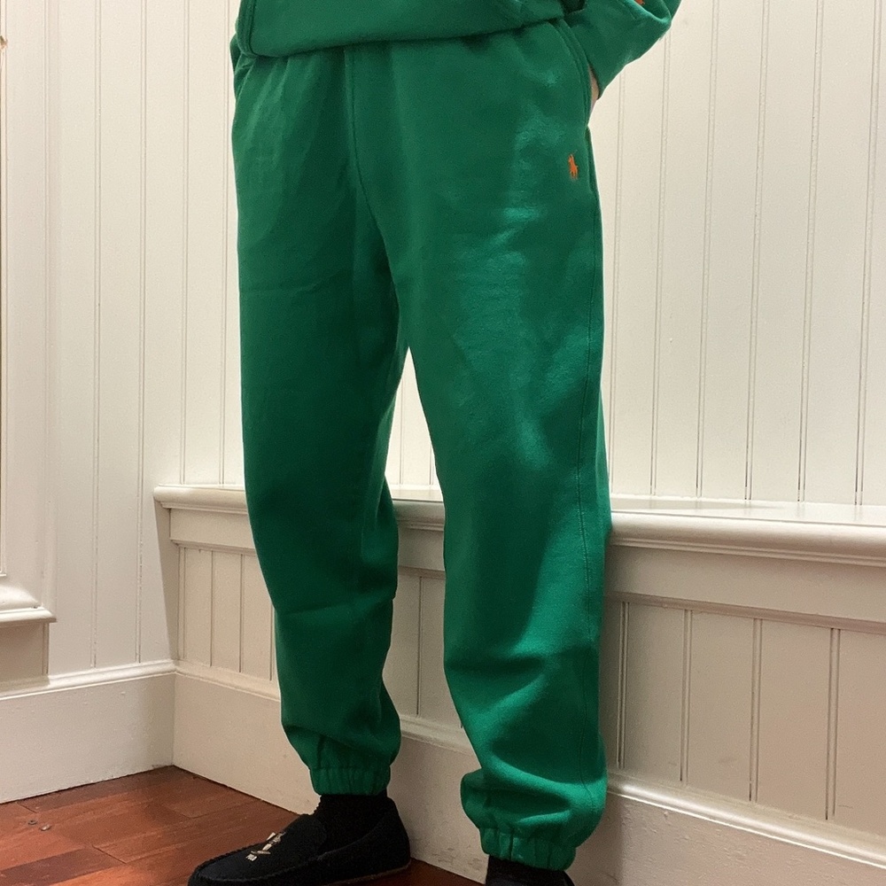 NWT men XL XXL Polo Ralph Lauren cruise green RL Fleece Logo Fleece Jogger Pants